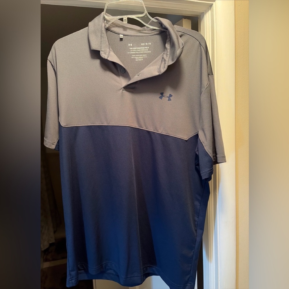 LG Men's under armour Polo Shirt - Gray and Blue